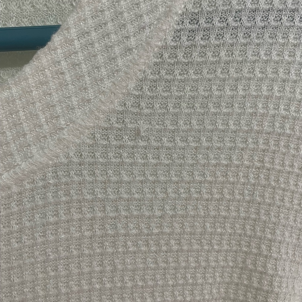 Free People White Waffle Knit Top - Picture 5 of 6
